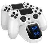OIVO PS4 Controller Ladestation, Playstation 4 Controller Ladestation mit 1,8 Stunden Ladechip, PS4 Charger Dock Staion, Controller Ladestation für Sony Playstation 4/PS4/Pro/PS4 Slim Controller Weiß