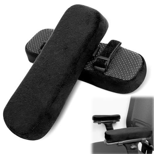 Armlehnen Polster, Rollstuhl Zubehör, Bürostuhl Armlehnenbezug, Ergonomischer Stuhl Armlehnen Polster für Schreibtischstuhl Gaming Stuhl Rollstuhl (Schwarz 2er-Set)