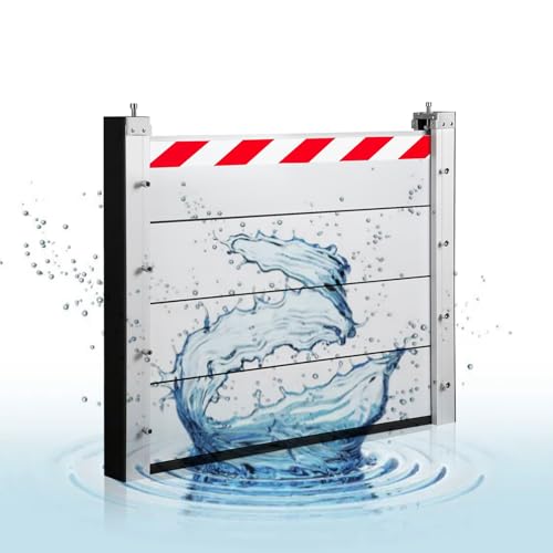 Abnehmbarer Temporärer Hochwasserschutz Für Haustür/Terrassentür/Haus/Gewerbestandort/Garage, Wetterfeste Aluminium-Wasserstopper-Schallwand Wasserpräventionssystem(57 * 20)