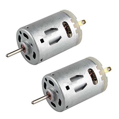 HALJIA 2 Stück 385 Mikromotor DC 12V 10000 U/min 2,3 mm Welle Micro Strong Magnet Kohlebürste DC Motor für Heimwerker Spielzeug
