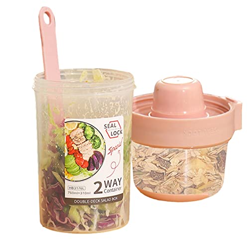 cypreason Freshes Salatbecher,Salatdressing-Behälter to Go mit Deckel und Gabel - 29/36 Oz Freshes Salatbecher mit Salatdressing-Halter, Salat-to-Go-Behälter für den Arbeitsweg