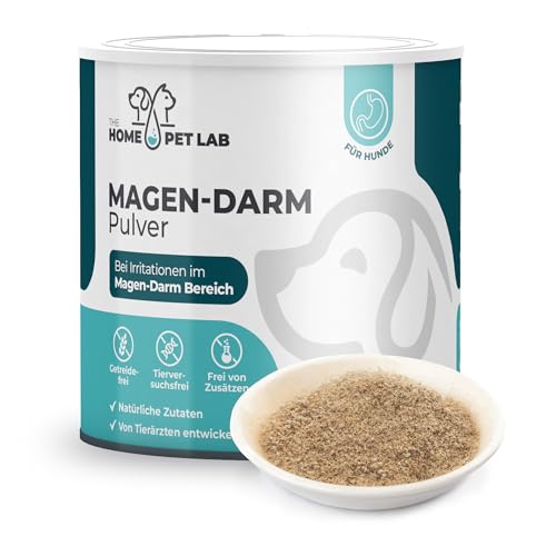The Home Pet Lab Magen-Darm Pulver für Hunde, 250g - Präbiotika & Probitika zur Darmsanierung für den Hund - Unterstützt bei Durchfall, Verdauung und dem Darmflora Aufbau Hund - mit Flohsamenschalen