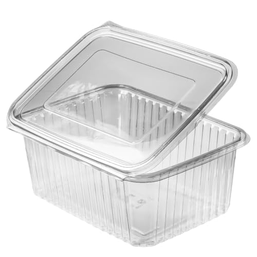 MyPapp 100 Stk. Rechteckbecher klar mit Deckel 2000 ml (PET)