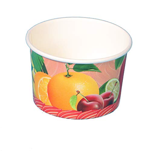Eisbecher aus Hartpapier Pappe Pappbecher für Eiskrem Einweg Eisbecher verschiedene Größen 1000-2000 Stück (520ml ⌀110mm 85mm hoch 1000St)