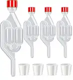 WJMY Gärspund Gärröhrchen Gäraufsatz Set Mit Deckel aus Kunststoff für Wein Bier Herstellung Sauerkraut Gären Kimchi (4 Stück)