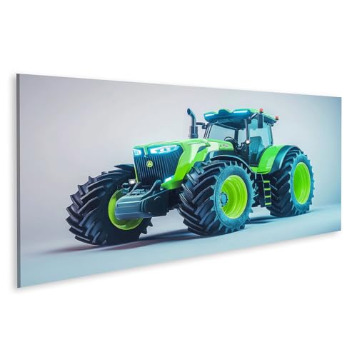 islandburner Bild auf Leinwand Moderner grüner Traktor mit großen Reifen und Beleuchtung für Wohnzimmer Landwirte Landmaschinenhandel Bilder Wandbilder Poster