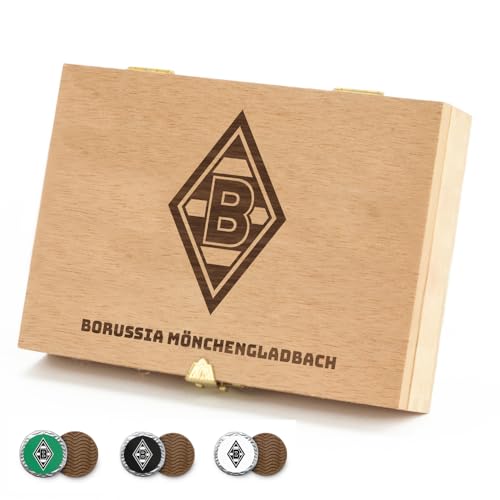 Borussia Mönchengladbach Holzkiste mit Schokoladentalern | Offizieller Fanartikel Fohlenshop | Gladbach Fanartikel, Schokolade, Gladbach