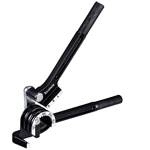 Toolwiz Rohrbiegegerät 3-in-1 Bremsleitung Biegewerkzeug 6-8-10 mm Rohrbieger 0-180 Grad manueller biegezange für Aluminium Messing Kupferrohr Dünnes Hohlrohr - Schwarz