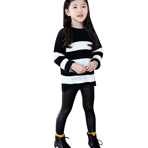 Mashaouyo Baby Kinder Mädchen Lange Hose Modische Einfarbig Outwearorn Taillenhose Hausanzüge Fit aus Kunstleder LederHose Kinderkleidung Regular Fit Babykleidung Komfort