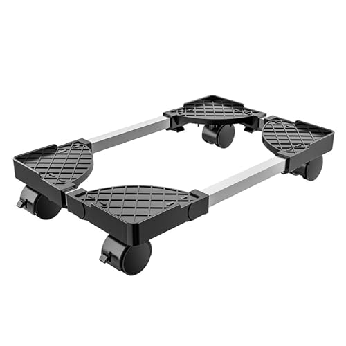 Qcdou PC Ständer unter dem Schreibtisch, Computer Desktop Ständer, CPU Ständer - Universaler, Mobiler, Verstellbarer Tower PC-Gehäuse Ständer mit Rädern, Schwarz