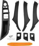 UCkasayfy Türgriff Kit Kompatibel mit BMW 5er F10/F11/F18 2010-2016, Fahrer Seite Fensterschalter Armlehne + Beifahrer Türgriff + Fensterschalter Abdeckung Schwarz
