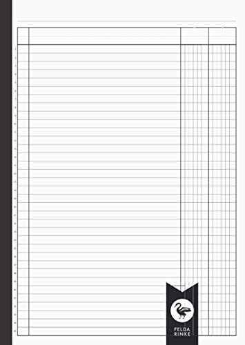 Kolonnenbuch A4 - 2 Kolonnen: 110 Seiten - 55 Blatt | Nummerierte Zeilen | DIN A4