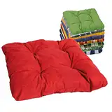 Beo Sitzpolster Gartenstuhl 36x36 atmungsaktiv | Made in EU | Gestepptes Outdoor Stuhlkissen waschbar | UV-beständiges Sitzkissen Stuhl ohne Ausbleichen | Sitzkissen Bank in Rot