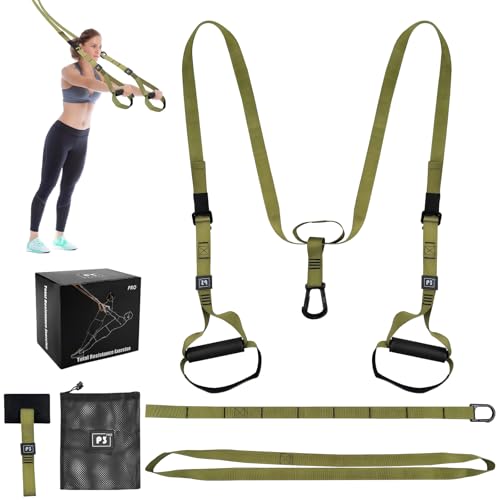 Noxtioanip Schlingentrainer, Sling Trainer für Ein Ganzkörpertraining, Suspension Trainer mit Türanker Einstellbar Fitness, Sling Trainer Set für Krafttraining, Home Workout, Out Indoor und Outdoor