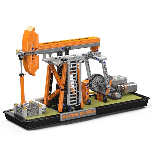 Mould King 17087 Ölquelle Bausteine Modell, 840 Teile Technik Ölfeldmodells Spielzeug Kit mit Motor, Klemmbausteine Engineering-Serie Bausatz als Geschenke und Sammlungen (14 Jahre und älter)