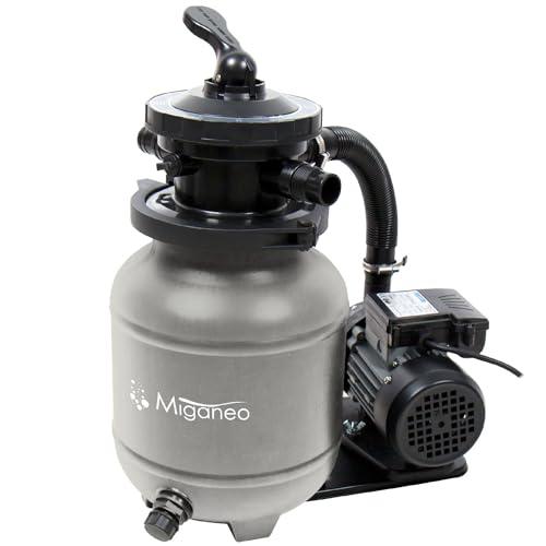 Miganeo Sandfilteranlage Speed Clean Dynamic 7000 - Grau | Pumpenleistung 6.300 l/h | Filterleistung 4.500 l/h | Filteranlage für Pools bis 19.000 Liter | Stromsparende 250 Watt