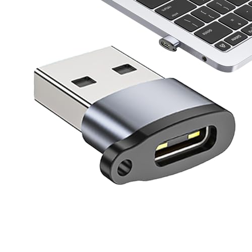 USB C -Plug -Adapter | Schneller Laden usbs-c zu USB-A Converter | Kompakt Typ-C zu USB 2.0 | Ladeadapter für Aluminiumlegierung für Telefon-, Tablet-, Laptop-, Kamera-, Audio- und Videogeräte