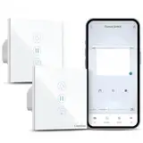 GreenSun Rolladenschalter Smart Wlan Rolladenschalter - 2PCS Jalousieschalter Rolladenschalter mit steuerbarer LED, Smart Rolladen mit Zeitschaltuhr, Rolladensteuerung kompatibel mit Echo Alexa/Google