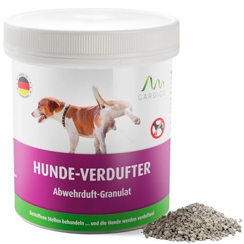 GARDIGO® Hundeschreck Granulat - Hunde-Verdufter I 300g I Mit Geraniol I Made in Germany I Hundeabwehr für Haus, Garten, Garage und Grundstück I Hundevertreiber für draußen
