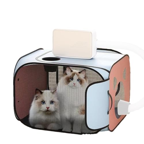 Trocknerbox für Katzen, Trockenkäfig für Hunde, faltbare tragbare Trocknerbox – schnelltrocknende Tasche, Katzentrocknerbox für Katzen und Welpen