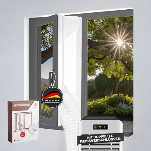Fensterabdichtung für Klimaanlage – Effektive Isolation für Fenster – Einfach zu Installieren, Energiesparend & Passgenau für Mobile Klimaanlagen,Reduziert Wärme und Kälte – Flexibel,Wiederverwendbar