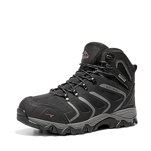NORTIV 8 Herren Trekkingschuhe Wanderschuhe Outdoorschuhe Wanderstiefel Wasserdicht Hiking Boots Kletterschuhe Bergsteigen Klettern Wandern Schuhe SCHWARZ/DUNKEL/GRAU 160448_M-E Größe 45 (EUR)