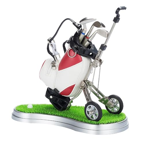 Golfschläger-Stifte – Golf-Stifthalter, Miniatur-Golf-Stifthalter mit Trolley | Stifte für 3 Golfschläger, einzigartige Golf-Souvenirs, Weihnachtsstrümpfe für Papa, Ehemann und erwachsene Golfer