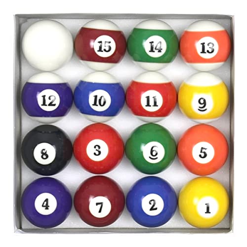 PolyMath Billard Kugeln Set - 16 Stück, Durchmesser 22,5" (57,2mm), Gewicht 170/180G, Für Billardtisch Und Ausstellung, Regulierungsgröße