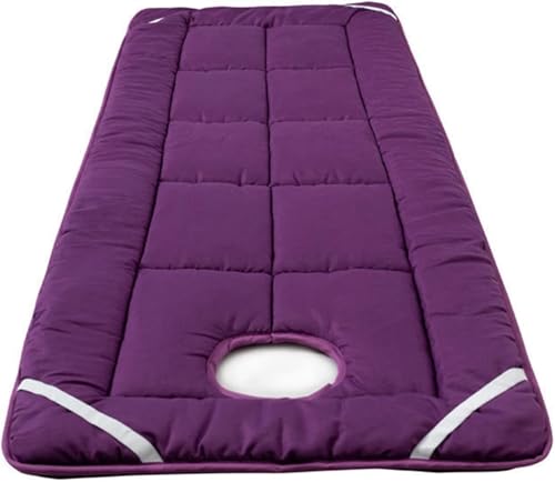 Waschbarer Matratzenschoner Mit Elastischen Bändern Und Atemloch, Quadratische/runde Kopfauflage for Massagetische, Massagebettauflage(Purple S,60x180cm)