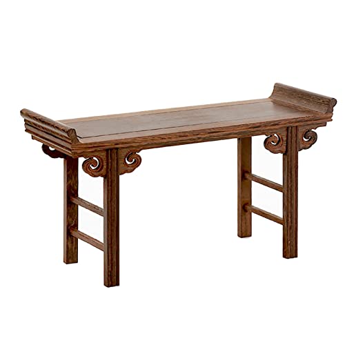 FOELANNE Anbetungstisch Sockel Handwerk Sockel, Niedriger Beistelltisch, geschnitzter Ornamentsockel, Altartisch, Holz, Teetisch for Wohnzimmer, Arbeitszimmer, Büro, Teehaus(36.6 * 13 * 17.5cm)