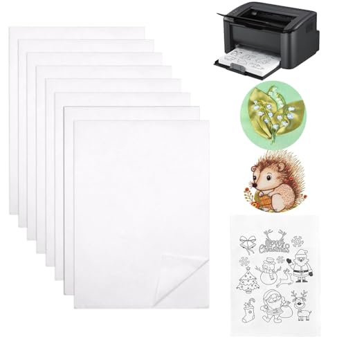 Scettar 8 Stück Stabilisator Stickpapier Stickerei löslich A4 (30 x 21 cm), wasserlösliches Papier, Stickerei, magisches Papier, Stickerei für Stickmaschine und Handstickerei