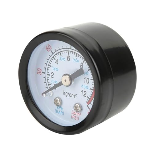 Luftkompressor, Manometer, Druckanzeige, Gehäuse aus schwarzem Eisen, Durchmesser unten ca. 42 mm, für Kompressor mit Schraubkolben