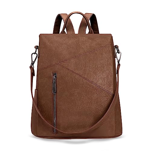 HUA ANGEL Elegant Damen Rucksack Umhängetasche 2 In 1 Anti Diebstahl Tagesrucksack Wasserdicht PU Leder Daypack Schultertasche Leichtgewicht für Tägliche Reise Einkaufs Schule