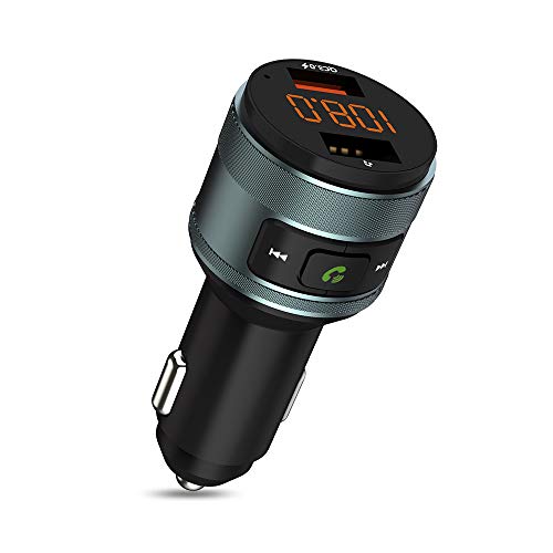 Bluetooth FM Transmitter, ZeaLife Auto Radio Transmitter QC 3.0 KFZ Wireless Bluetooth 5.3 FM Radio Adapter Freisprecheinrichtung Car Kit mit Dual USB Ladegerät Unterstützt 64GB USB Stick