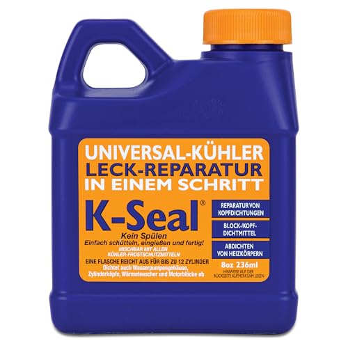 K-Seal Universal-Kühlerdichtmittel 236 ml – Kühler-Leck-Reparatur für Auto, LKW & Motorrad | Kühlsystem Dichtmittel für Motorblock, Zylinderkopf & Wasserpumpe | Stoppt Undichtigkeiten sofort