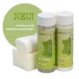KERALUX 4-teiliges Lederpflegeset A für Anilinleder, 200 ml Reiniger, 200 ml Pflege, Schwamm, Tuch. Mit Imprägnierung und Lichtschutz