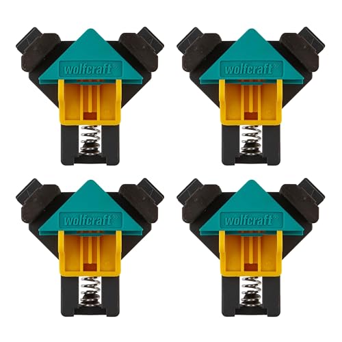 wolfcraft Projektset „rechtwinkliges Spannen“, 4-tlg. I 8626000 I 4 Eckenspanner ES 22 als ideale Fixierhilfe beim Verschrauben oder Leimen im 90° Winkel