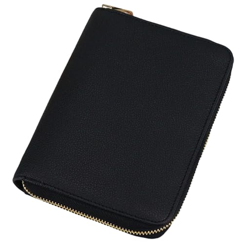 A7 Binder Wallet, PU Leder A7 Planer mit Reißverschluss, 6 Ringe nachfüllbarer Binder -Organisator mit Fach für Männer, Planer