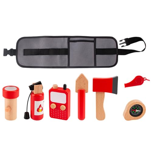 Feuerlöscher Spielzeug, gemeinsames Abenteuer-Kit, sicheres und hygienisches Holzdesign, Rollenspielzeug, Geschenk für Kleinkinder, , Mädchen, simuliertes Feuerwehrwerkzeugset