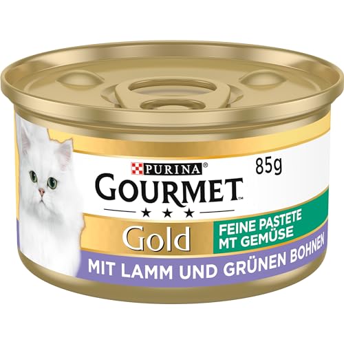 Gourmet PURINA GOURMET Gold Feine Pastete mit Gemüse Katzenfutter nass, mit Lamm und grünen Bohnen, 12er Pack (12 x 85g)