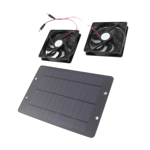 KENANLAN Solar Angetriebener Dual -Lüfter Solar Panel Lüfter Kit 20W Dual Lüfter Auspuff Geruchshouse Chicken Coop PET Toilettenhaus