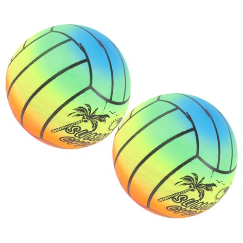ERINGOGO 2 Stück Regenbogen Volleyball Pool Volleyballspiel Aufblasbarer Strand Spielplatz Pool Basketballkorb Motorisierter Pool Schwimm Strandspielzeug Strandspielzeug Kleine Bälle Für