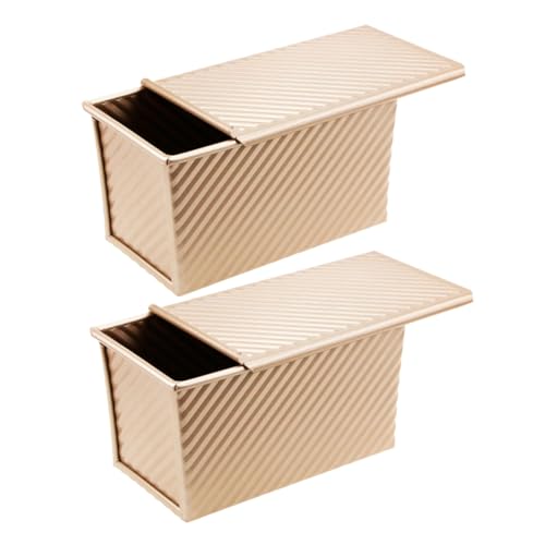 LAPYAPPE 2 Teilige Toastbox Antihaftbeschichtet Gewellt Brot Kuchenform Kochgeschirr Grillplatte Focaccia Revolution Toaster Backblech Kekse Hoagie Behälter Kuchenbackform