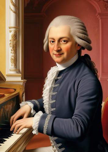Notenheft: DIN A4 - 100 Seiten - Blanko Notenheft - Große Lineatur - Musik Schreibheft - Wolfgang Amadeus Mozart