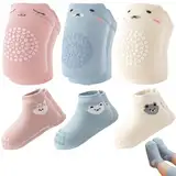 6 Paar Knieschoner Baby Krabbeln Set, Krabbelsocken Baby Geeignet für Männliche und Weibliche Säuglinge, Krabbelhilfe für Babys Kann Krabbelhilfe Sicher (Babys Im Alter Von 1 Bis 2)