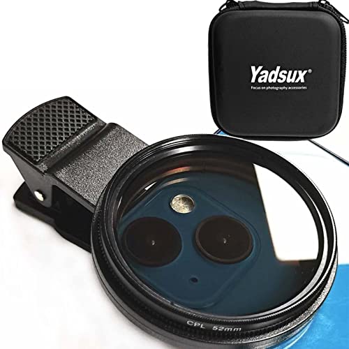 CPL-Filter, 52 mm, CPL-Filter für iPhone16, 15, 14, 13, 12, 11, Samsung BLU, Motorola, Xiaomi und andere Smartphones