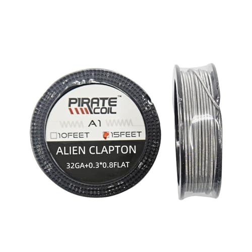 PINSKUKY DIY-Ersatzspulen, halbfertig, selbstaufwickelnder Draht, A1, Widerstandsdraht, 4,5 m lang (Alien Clapton (32 GA + 0,3 x 0,8 flach)