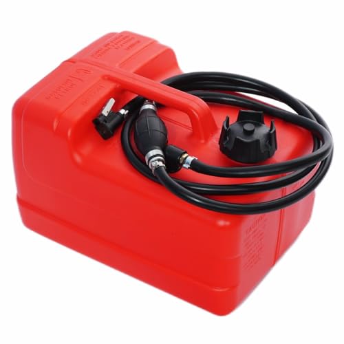 Kraftstofftank HIBO Set - Komplett Montiert - Benzintank Boot 11.3 Liter - Hochwertiger Benzintank Kunststoff - Bootstank - Treibstofftank - Geeignet für Mercury, Mariner und Tohatsu