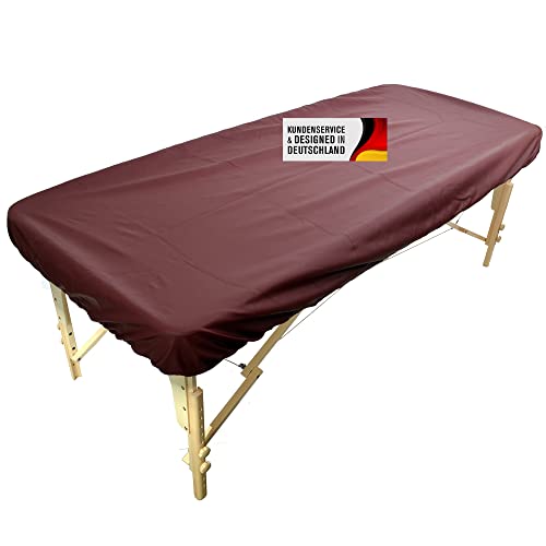 Promafit® Ayurvedaliege Bezug - Wasser- & Ölabweisender Schutzbezug aus Polyurethan mit Gummizug – Ideal für Massagen & Ayurveda-Therapien (Burgund)
