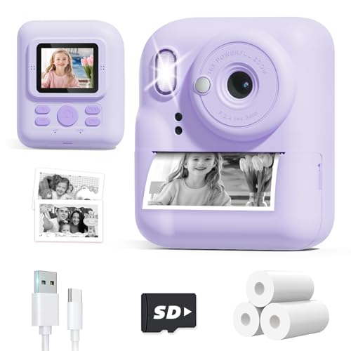 Geschenke für Mädchen, YORKOO Sofortbildkamera für Kinder, 1080P Digitalkamera 48MP Fotokamera, Geburtstag Weihnachten Geschenke für Mädchen und Jungen 4 5 6 7 8 10 12 Jahre
